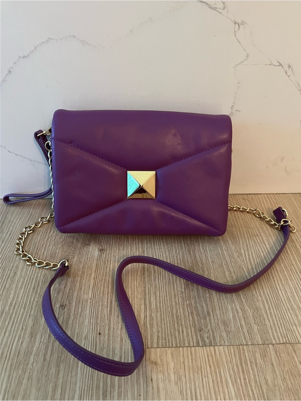Urban Expressions Crossbody Purse with Gold Pyramid Accent